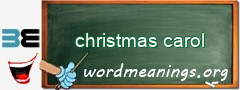 WordMeaning blackboard for christmas carol